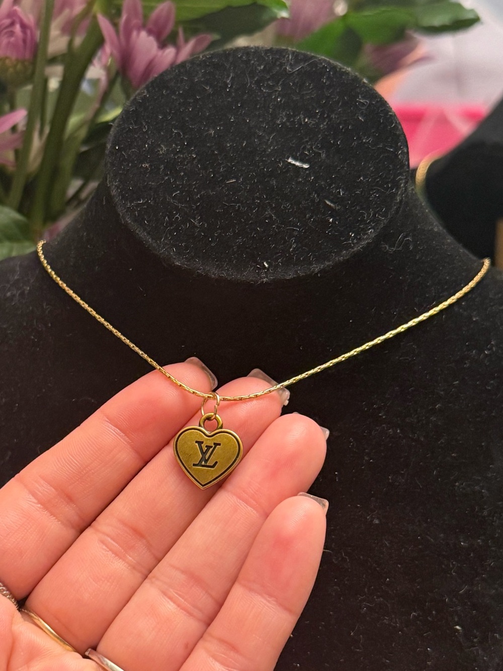 Louis vuttion Gold Heart Necklace